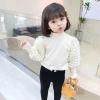 Niñas manga de burbuja otoño 2022 nuevos niños tops manga larga leggings korean edition develvet jersey camiseta al por mayor Application Scenario